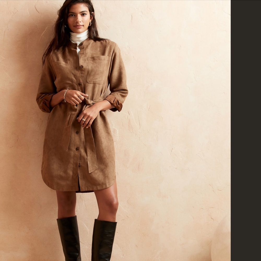 Banana Republic Factory Vegan Suede Dress XL Tall